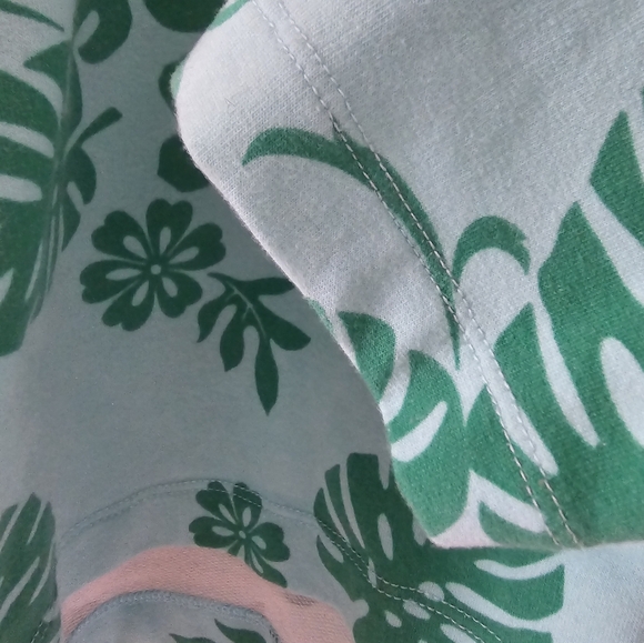 JCrew soft cotton beach Monstera long sleeve hoodie size L - Picture 4 of 4